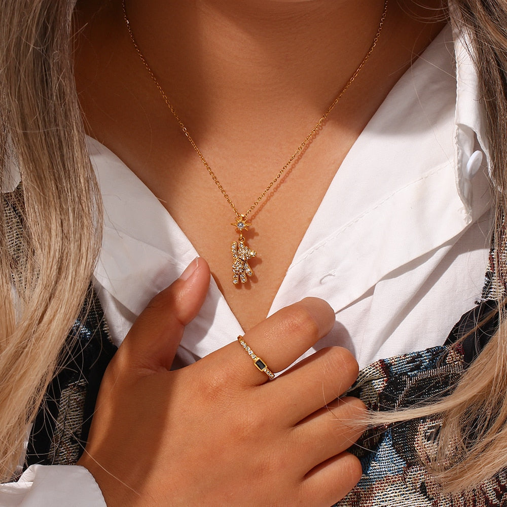 Twinkle Bear Necklace - 19k Gold