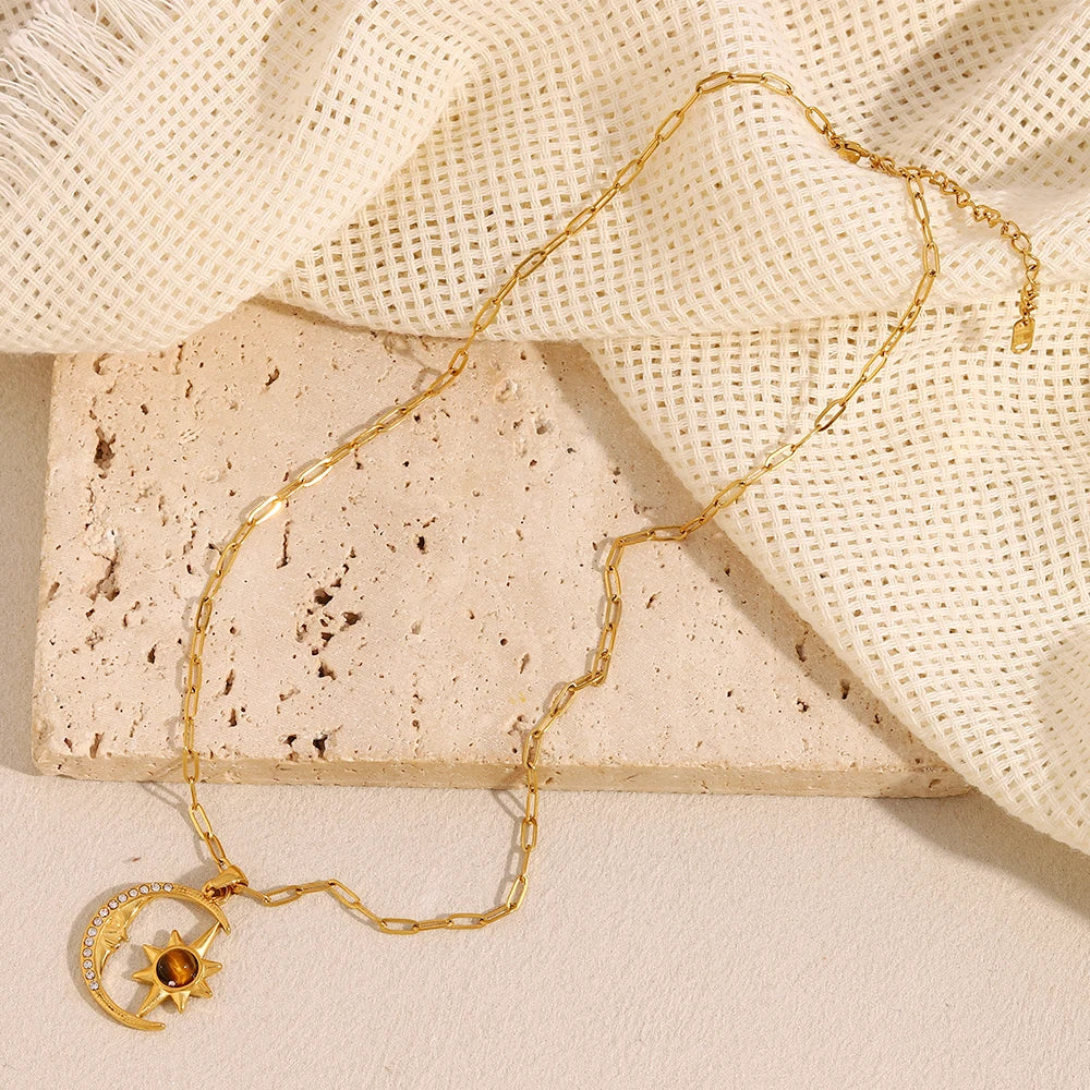 Moon’s Embrace Pendant Necklace