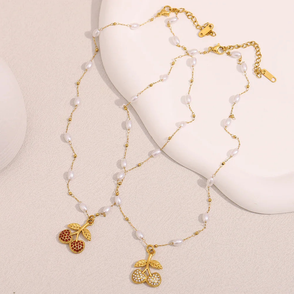 Sweet Cherry Crystal Necklace