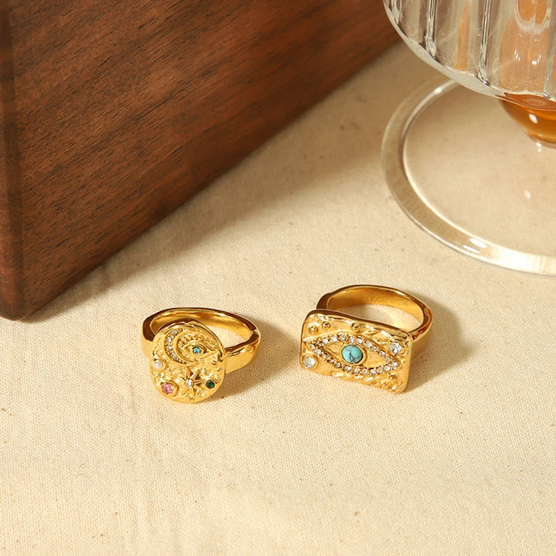 Lava-Hammered Texture Cocktail Ring