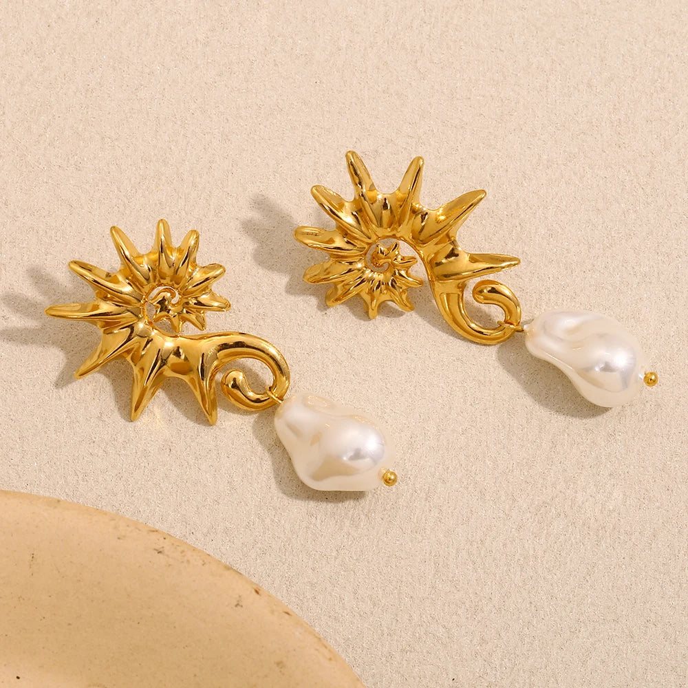 Pearl-Kissed Seahorse Earrings