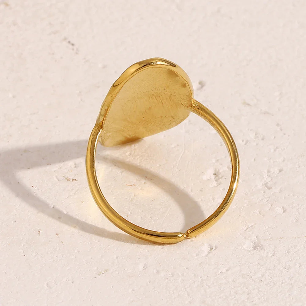 Textured Oval Centerpiece Adjustable Ring