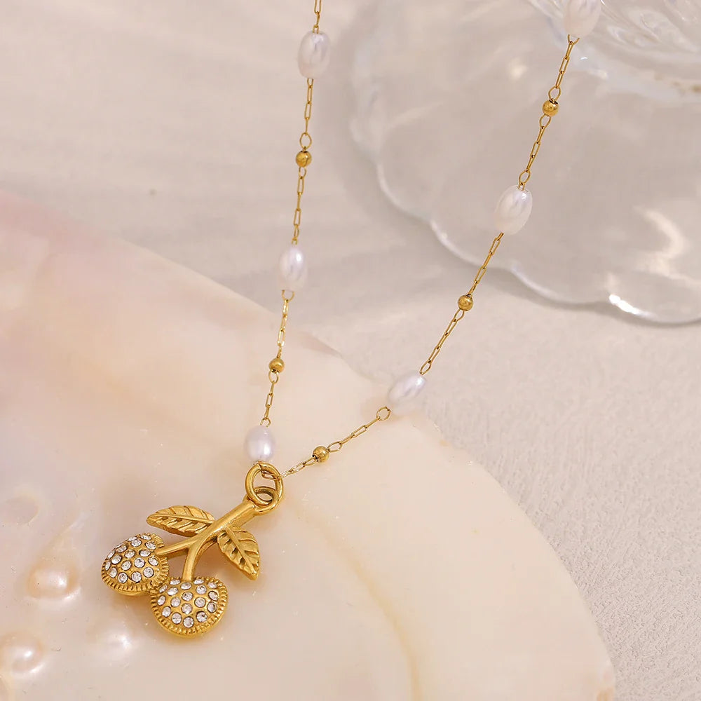 Sweet Cherry Crystal Necklace