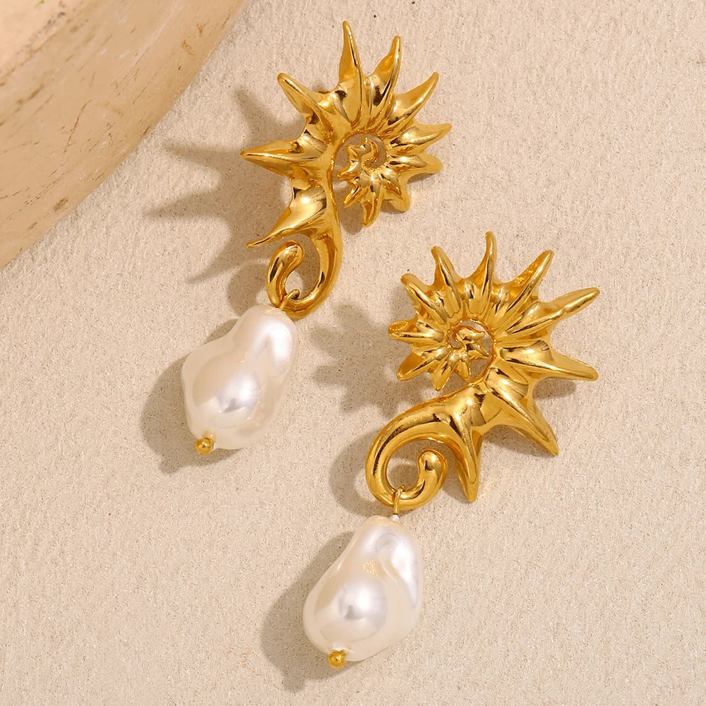 Pearl-Kissed Seahorse Earrings