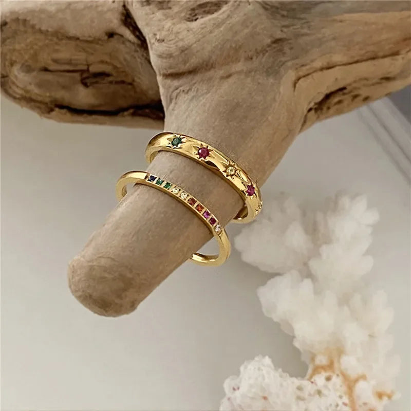 Rainbow Glow Zircon Ring