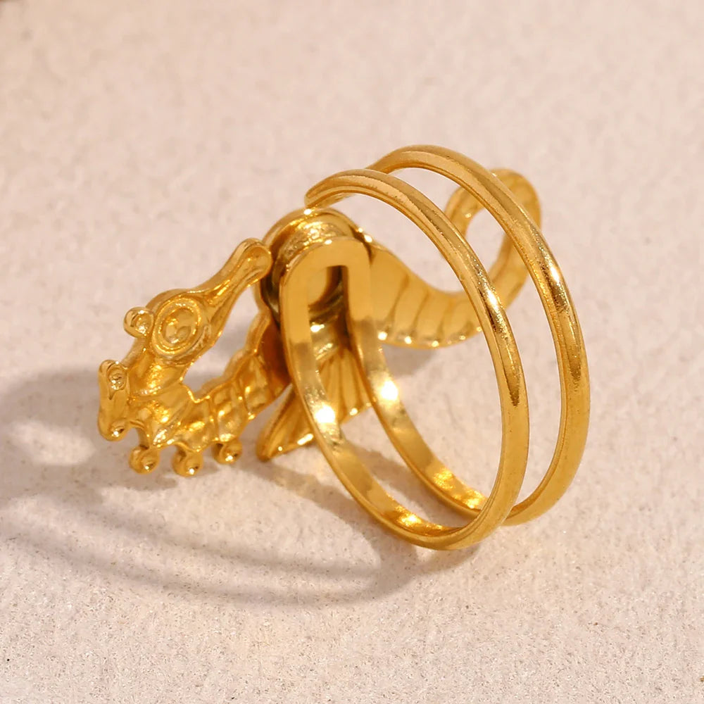 Ocean Whisper Seahorse Accent Ring