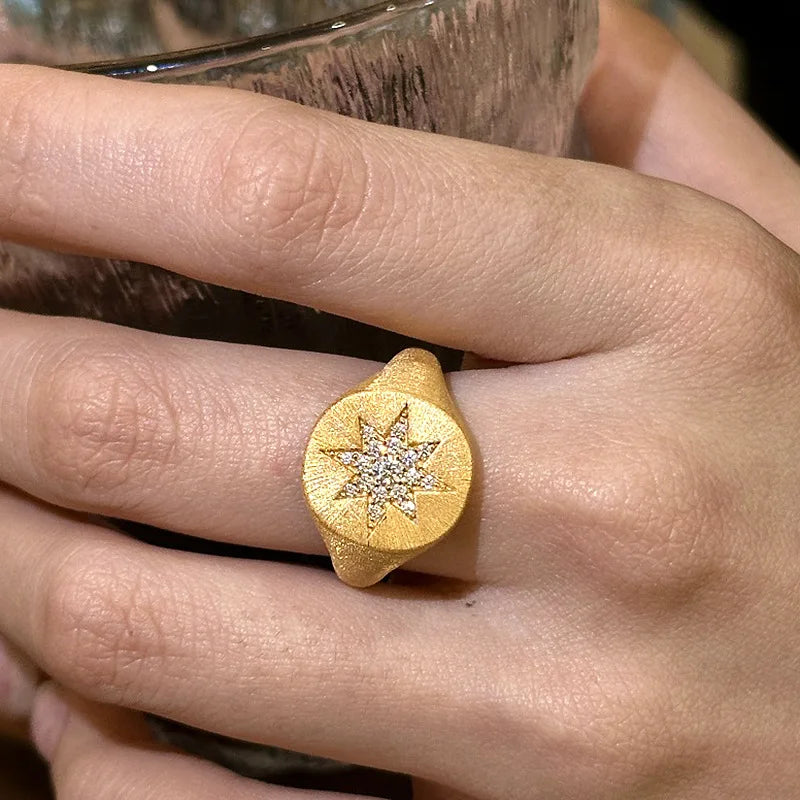 Starlit Octagon Cocktail Ring