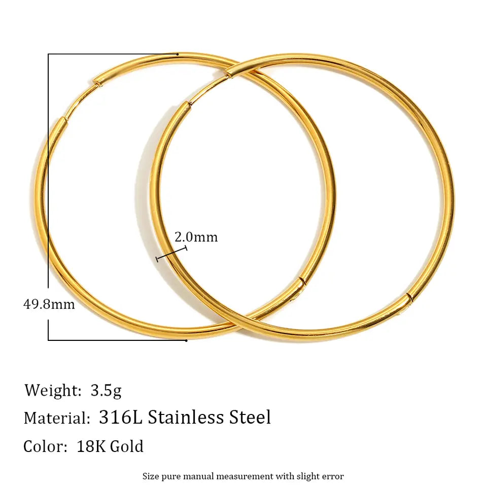 Golden Stack Hoop Earrings - Large