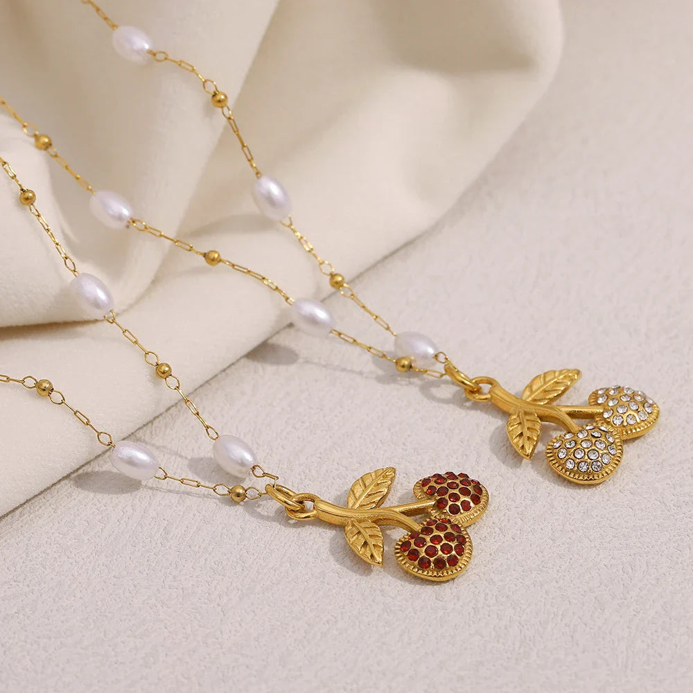 Sweet Cherry Crystal Necklace