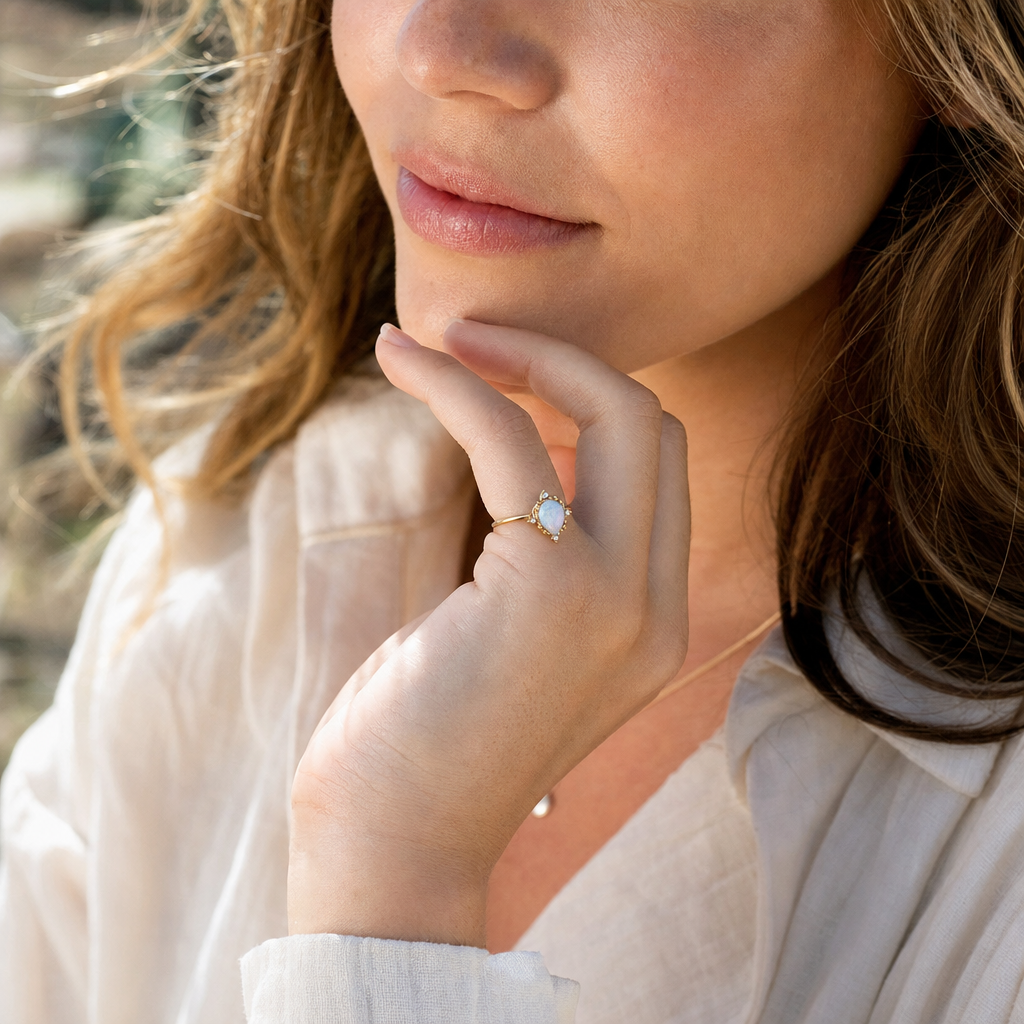 Aura Opal Charm Ring - Editorial