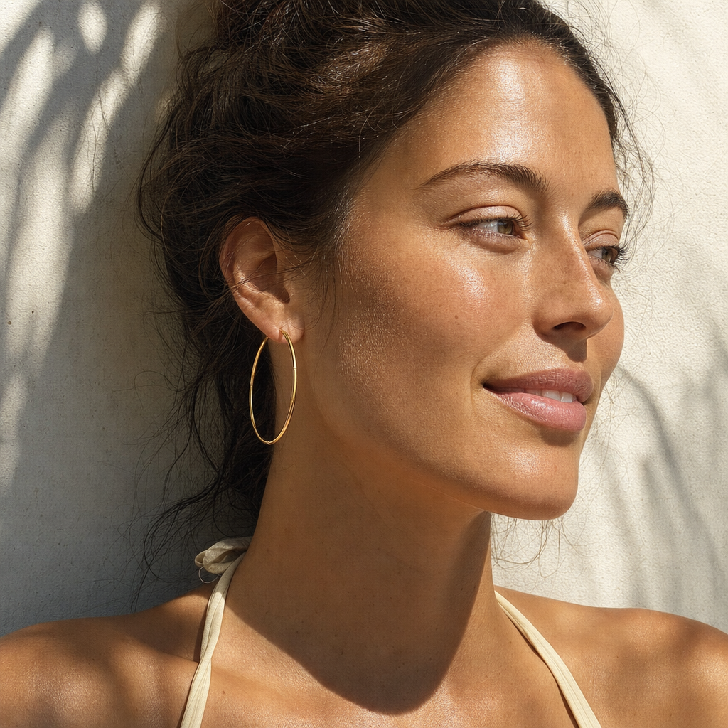 Golden Stack Hoop Earrings - Editorial