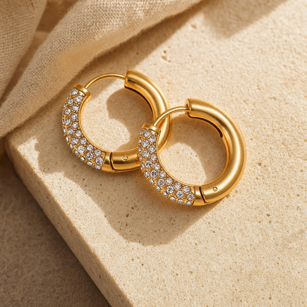 Aura Circle Zircon Studs - Studio
