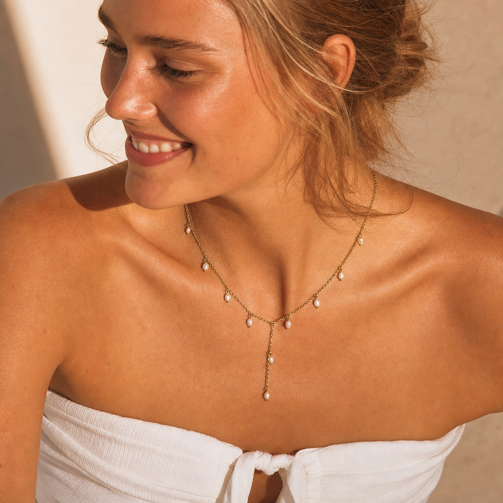 Cascade Pearl Y Necklace - Editorial