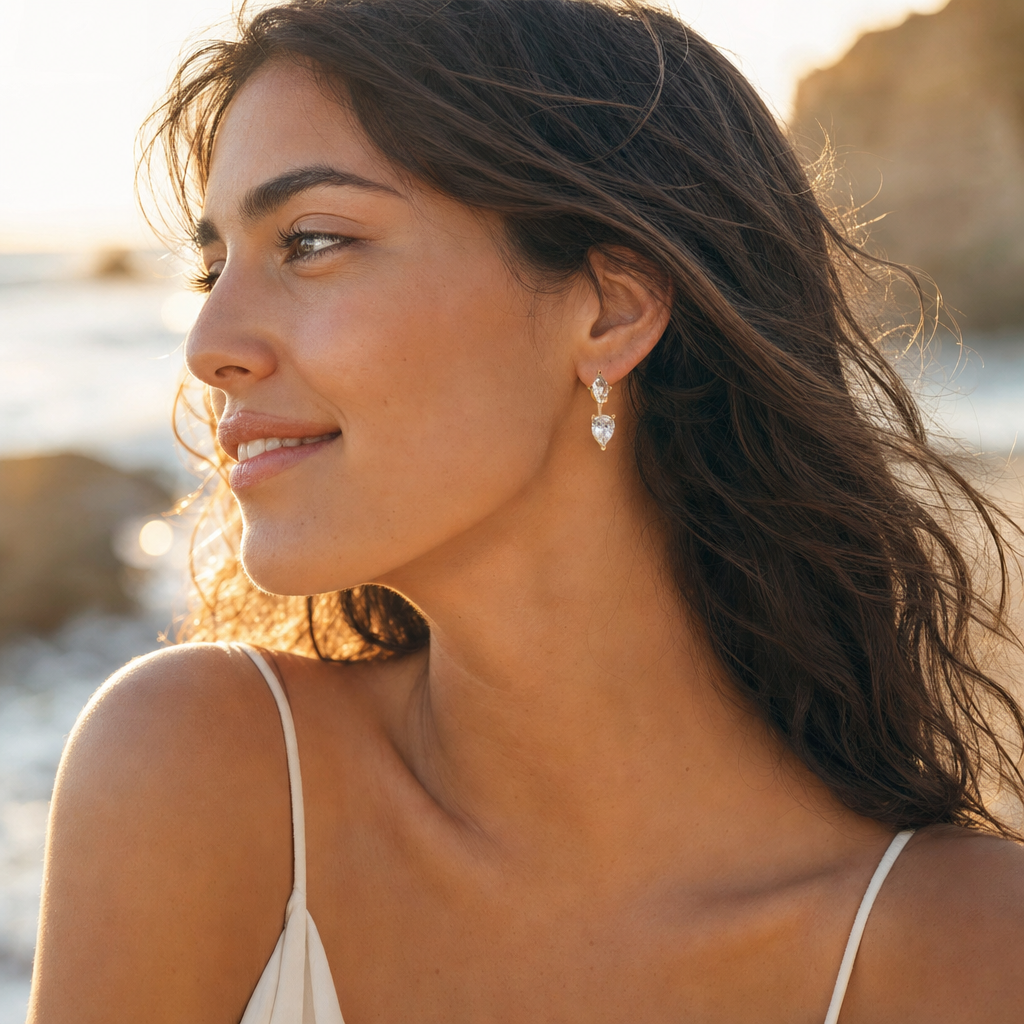 Lustre Marquise Drop Earrings - Lifestyle