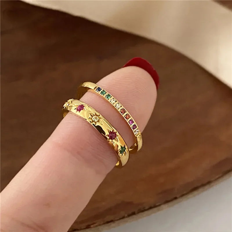 Rainbow Glow Zircon Ring