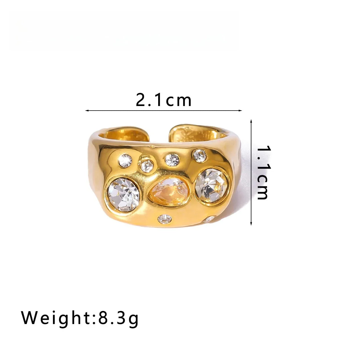 Chunky Gemstone Ring - 18k Gold