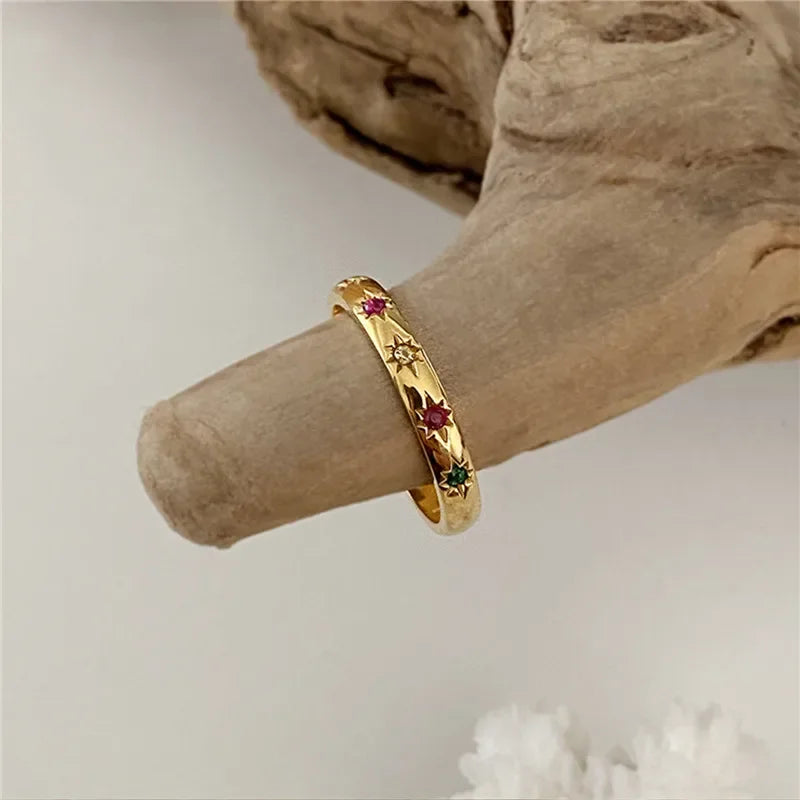 Rainbow Glow Zircon Ring