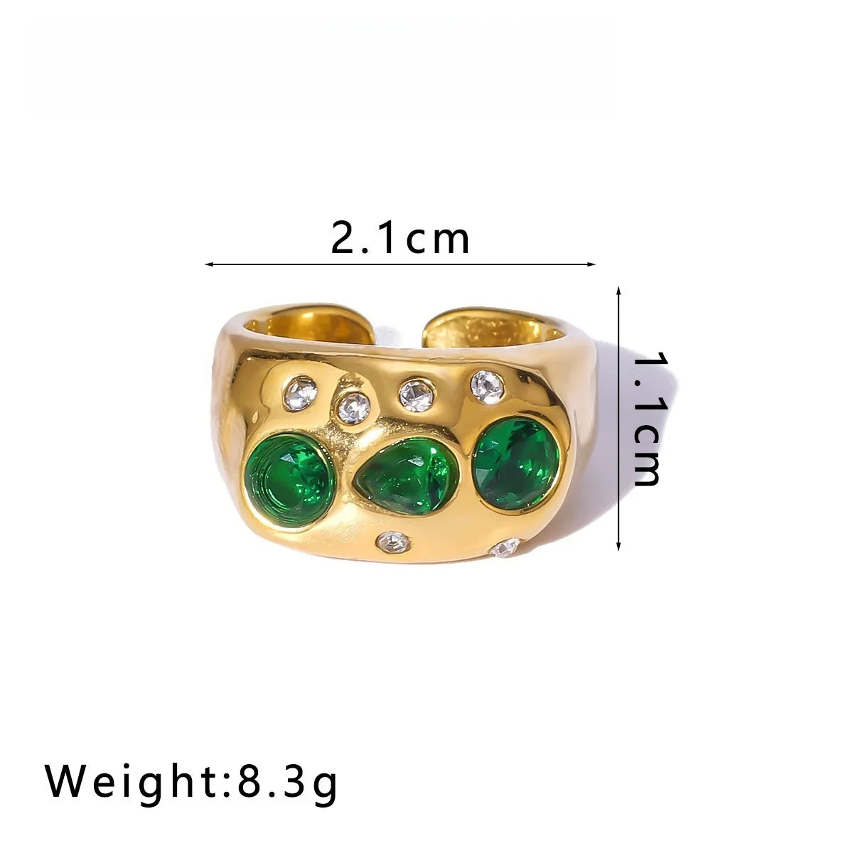 Chunky Gemstone Ring - 18k Gold