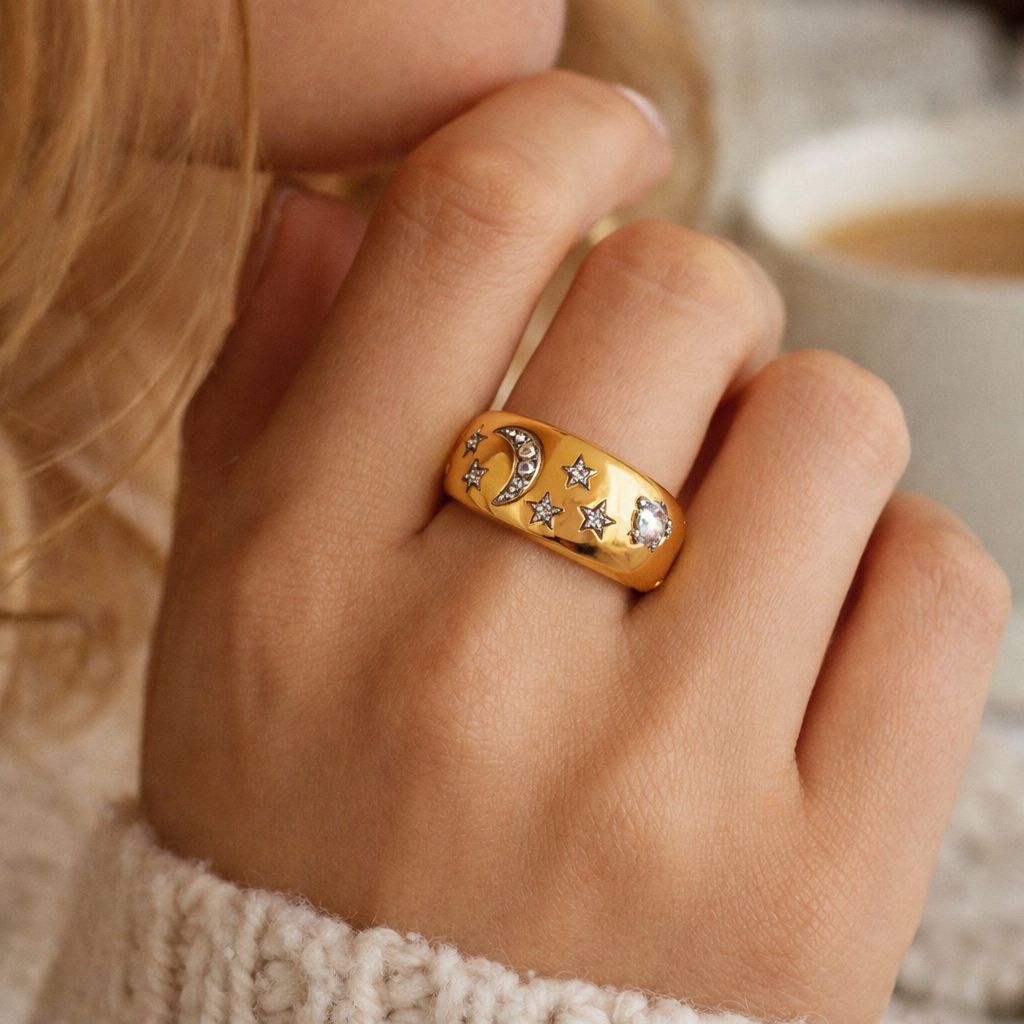 Cosmic Carvings Tapered Ring