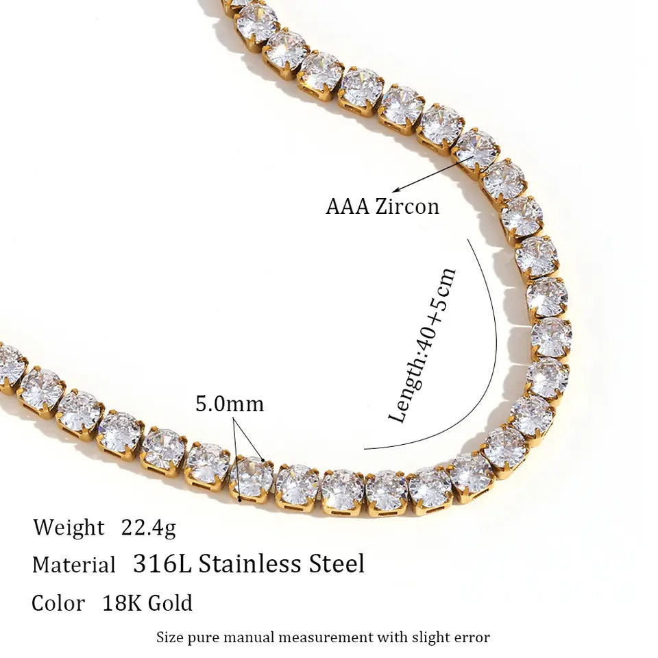 Luminous Zircon Tennis Necklace - 5mm