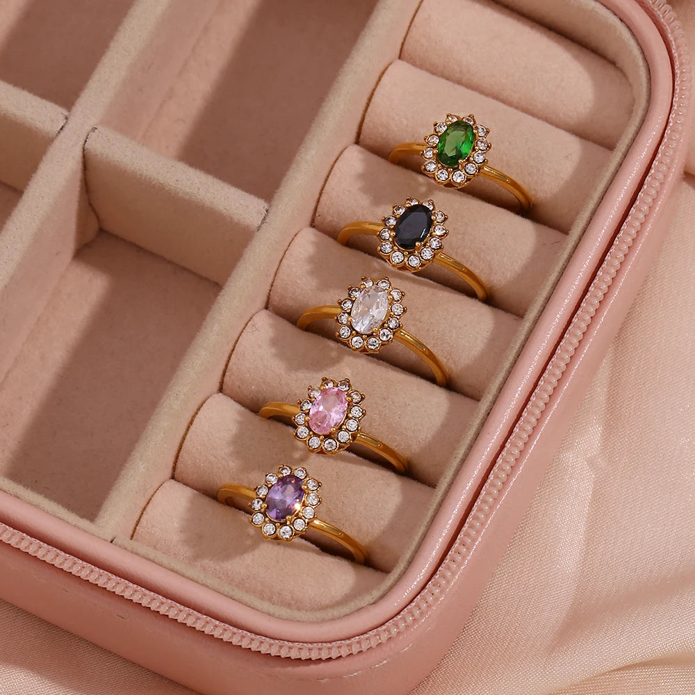 Minimalist Gemstone Rings - 18k Gold