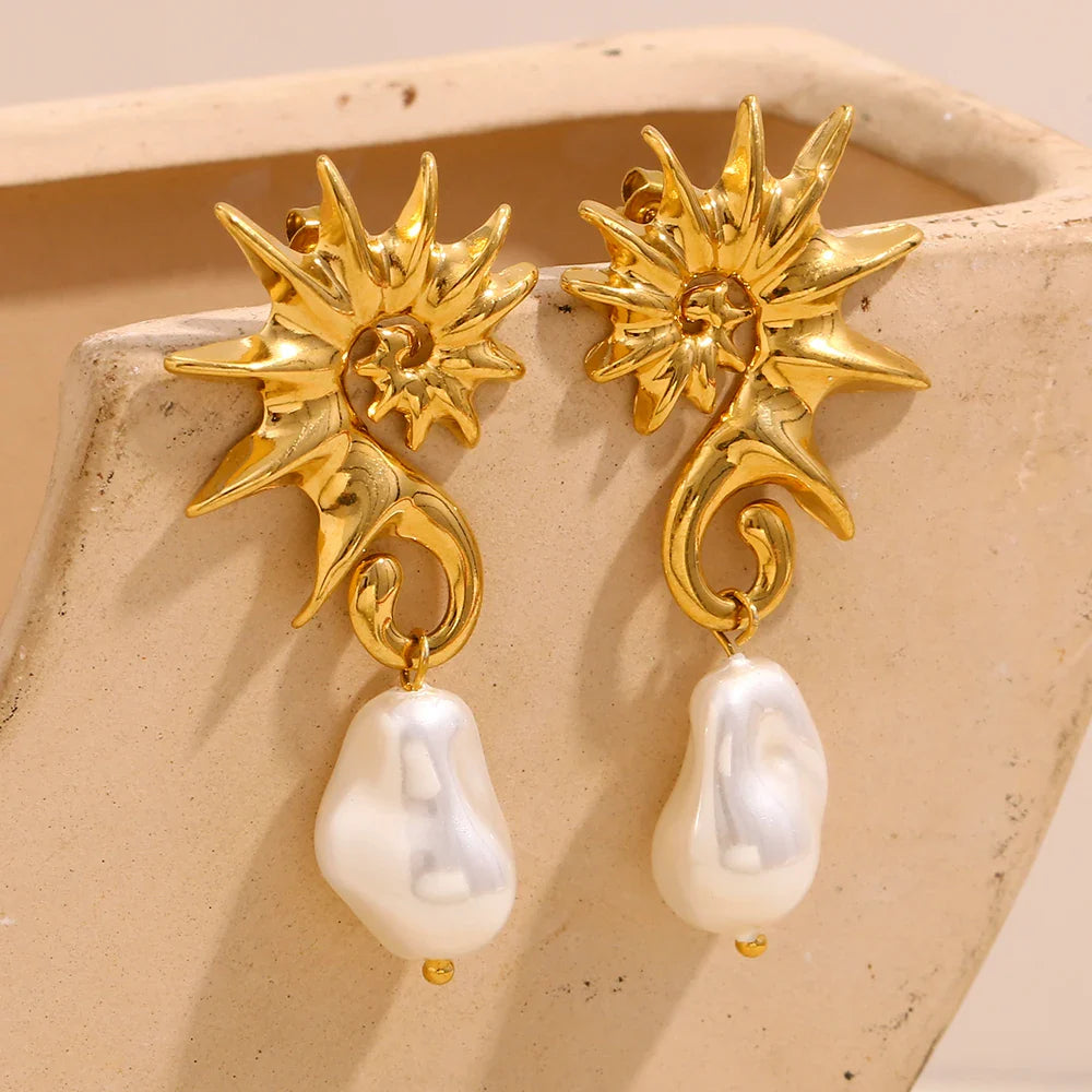 Pearl-Kissed Seahorse Earrings