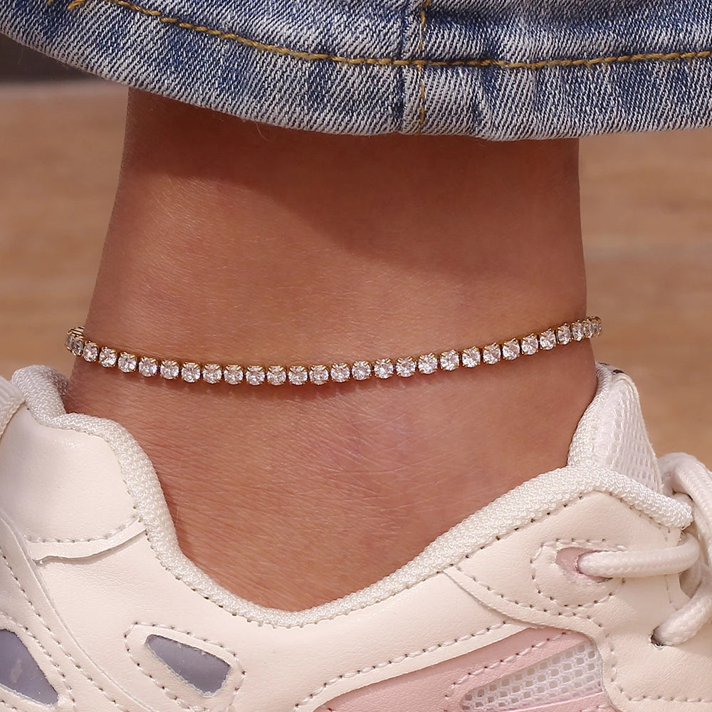 Tennis Anklet - 18k Gold