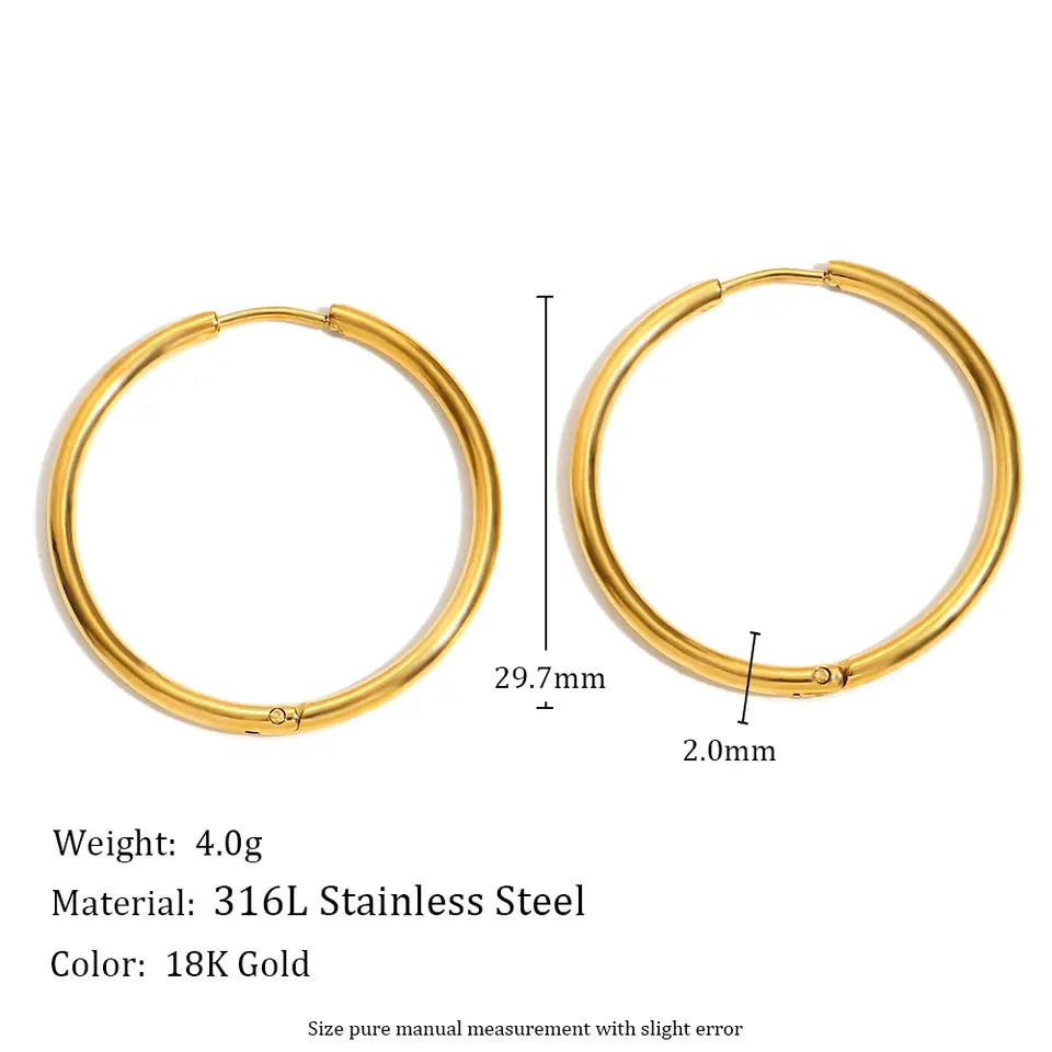 Golden Stack Hoop Earrings - Medium