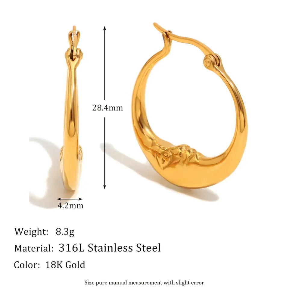 Halo Moon Hoops - Gold