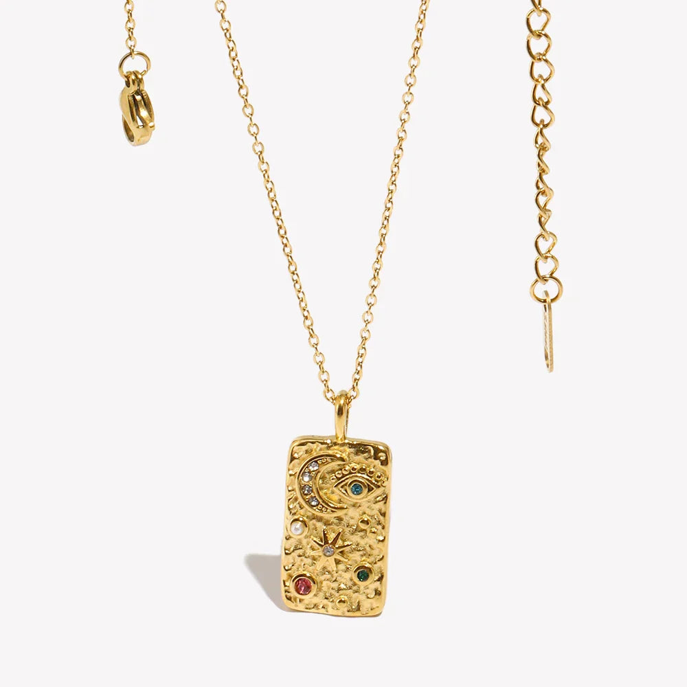 Starlit Rhinestone Pendant Necklace