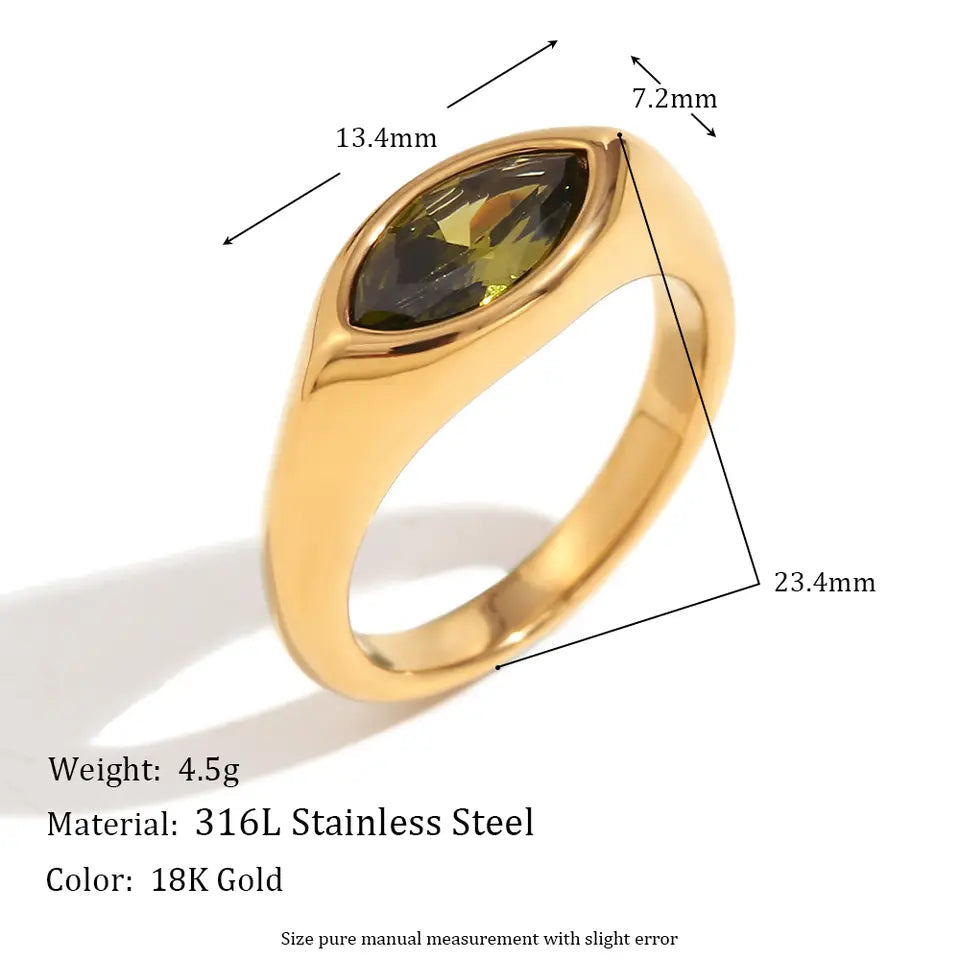 Prism Marquise Ring - Green