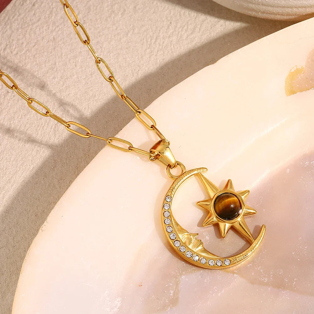 Moon’s Embrace Pendant Necklace