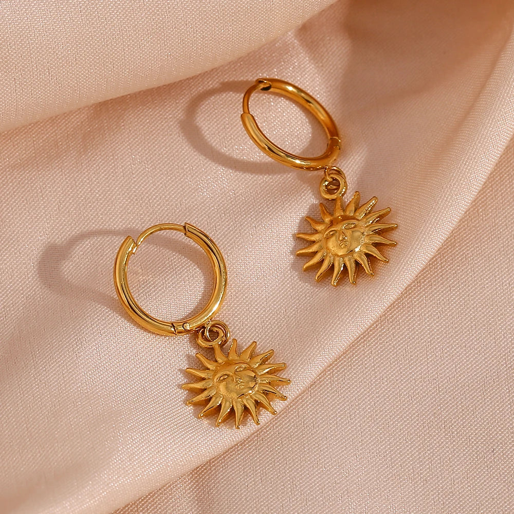 Sun Goddess Earrings - 18k Gold