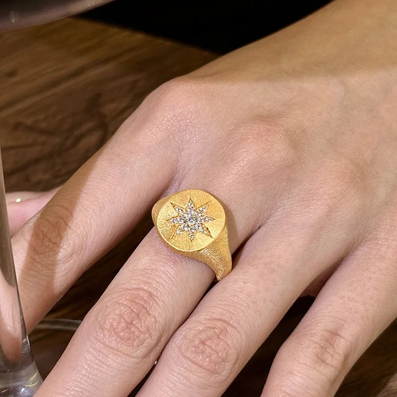 Starlit Octagon Cocktail Ring