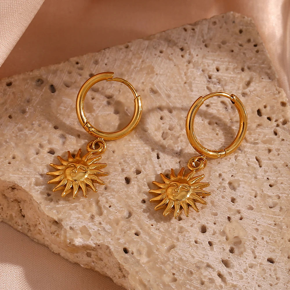 Sun Goddess Earrings - 18k Gold