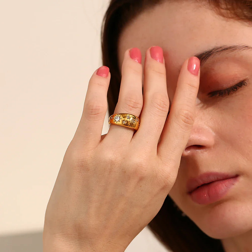 Cosmic Carvings Tapered Ring