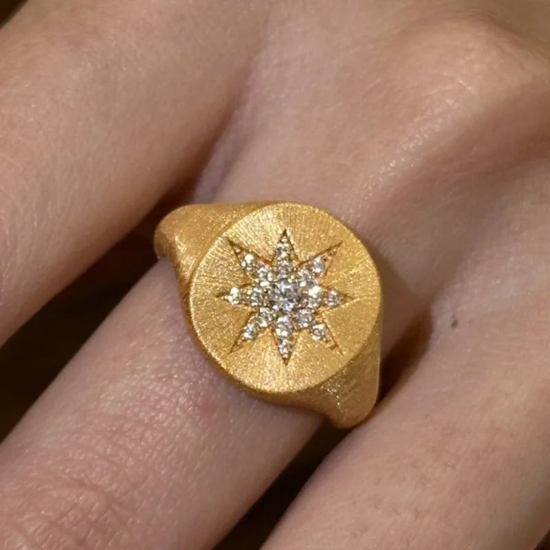 Starlit Octagon Cocktail Ring