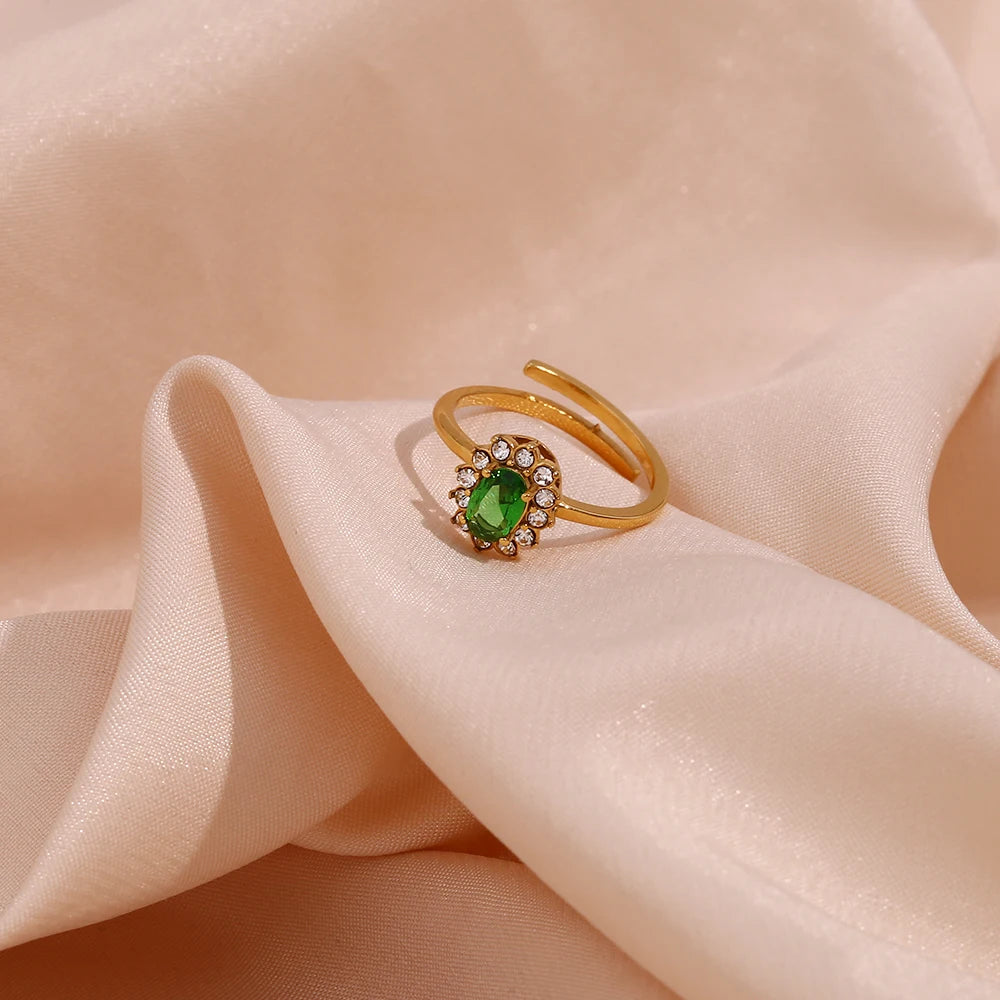 Minimalist Gemstone Rings - 18k Gold