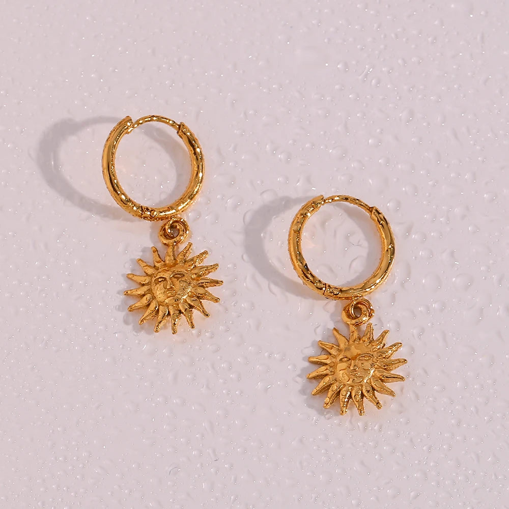 Sun Goddess Earrings - 18k Gold