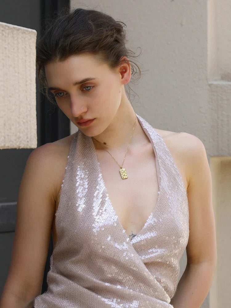 Starlit Rhinestone Pendant Necklace