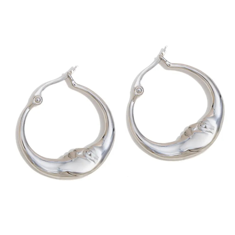 Halo Moon Hoops - Silver