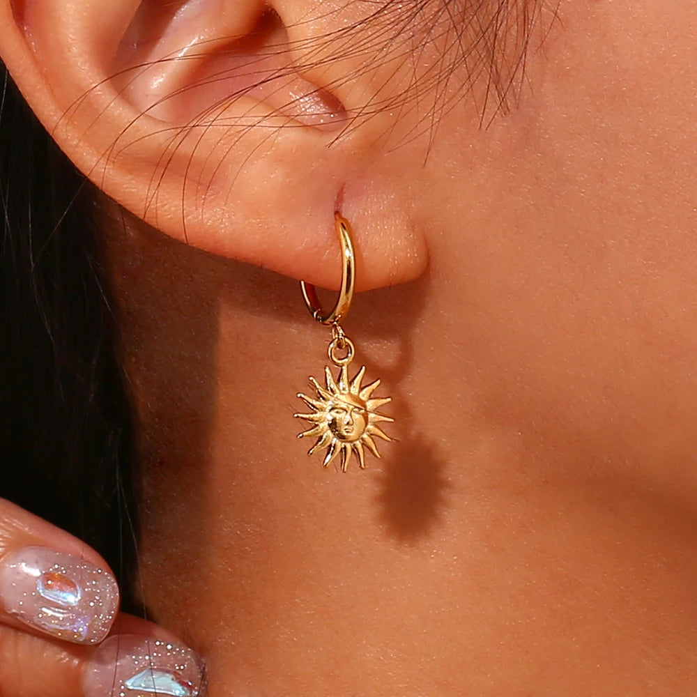 Sun Goddess Earrings - 18k Gold