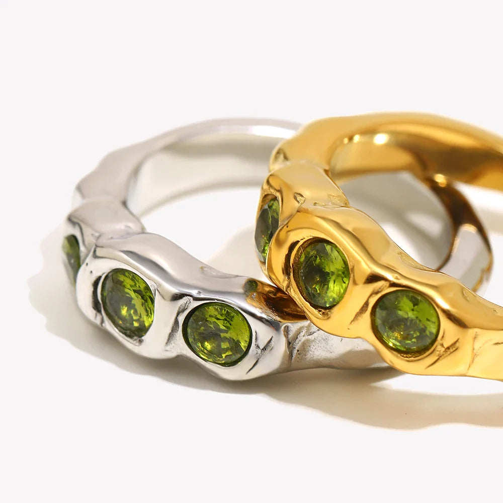 Geometric Elegance Zircon Cocktail Ring