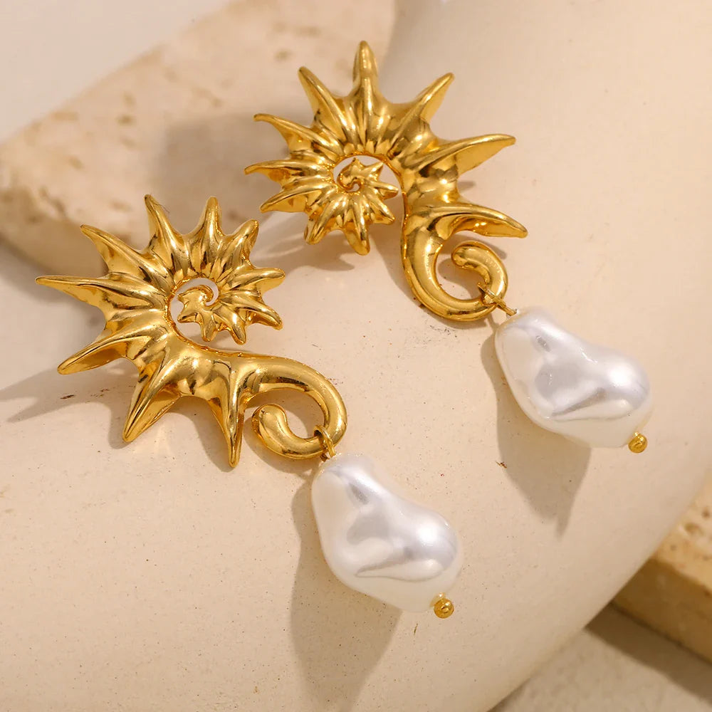 Pearl-Kissed Seahorse Earrings