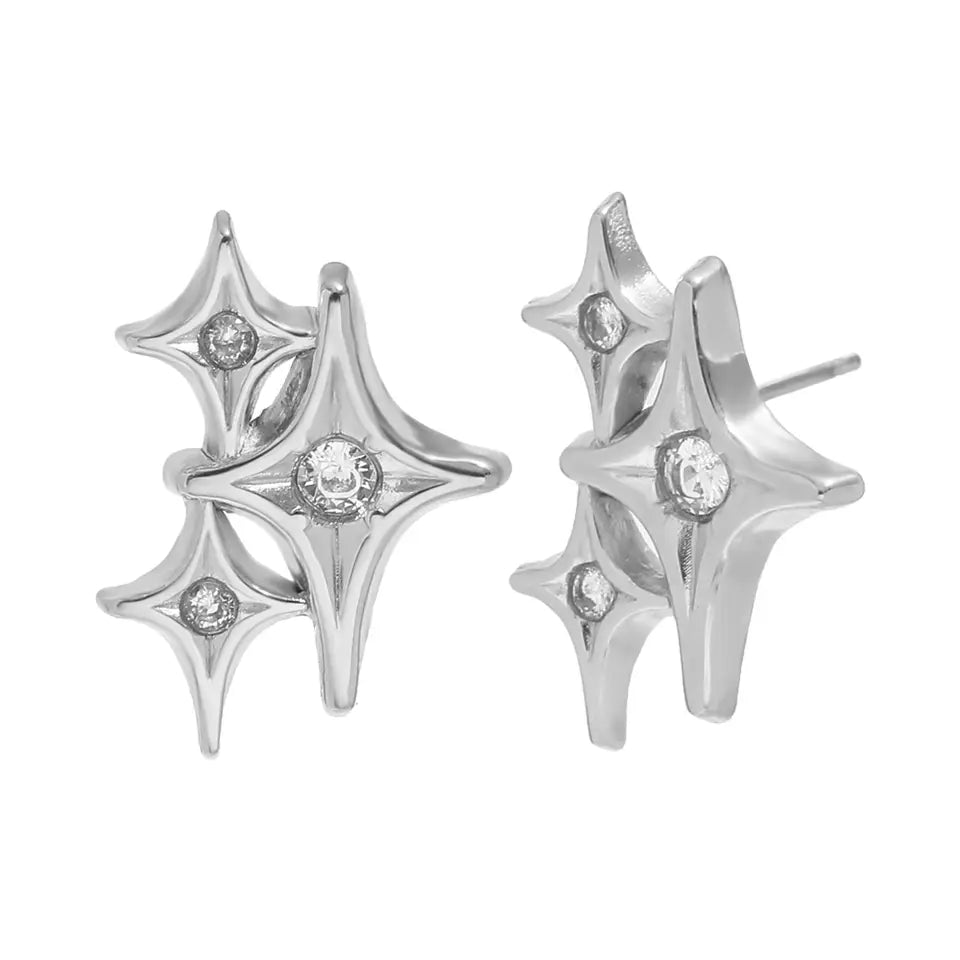 Nova Star Cluster Studs - Silver