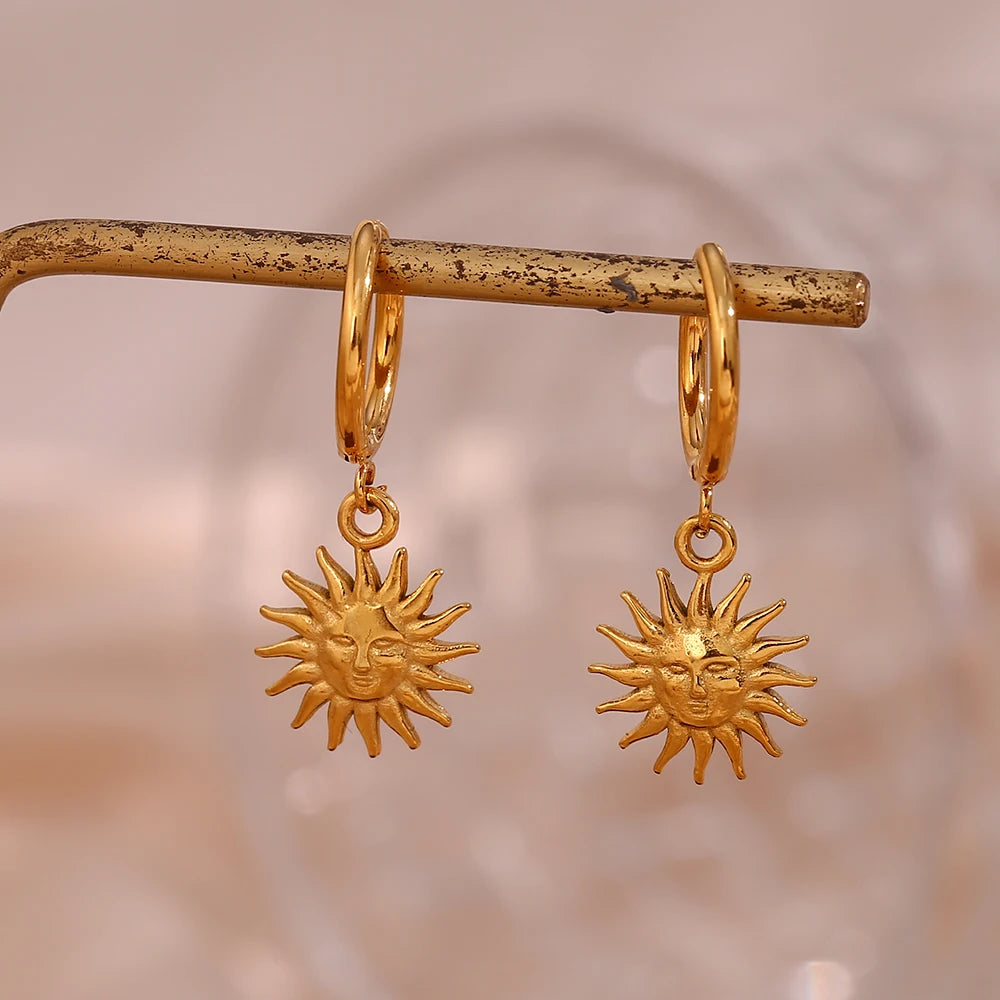 Sun Goddess Earrings - 18k Gold