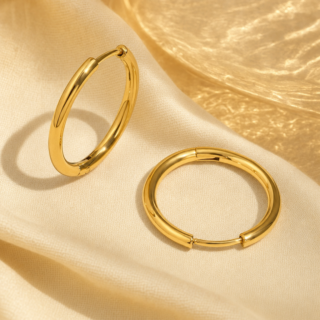 Golden Stack Hoop Earrings - Studio