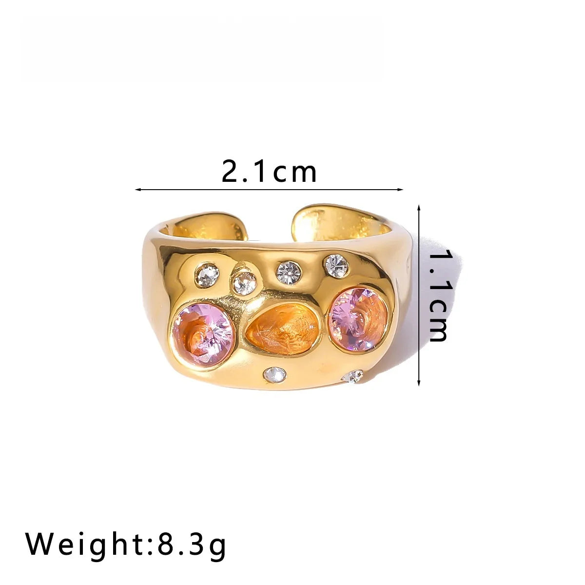 Colorful Inlays Crystal Ring