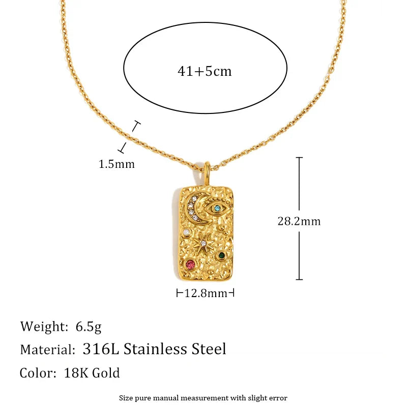 Starlit Rhinestone Pendant Necklace