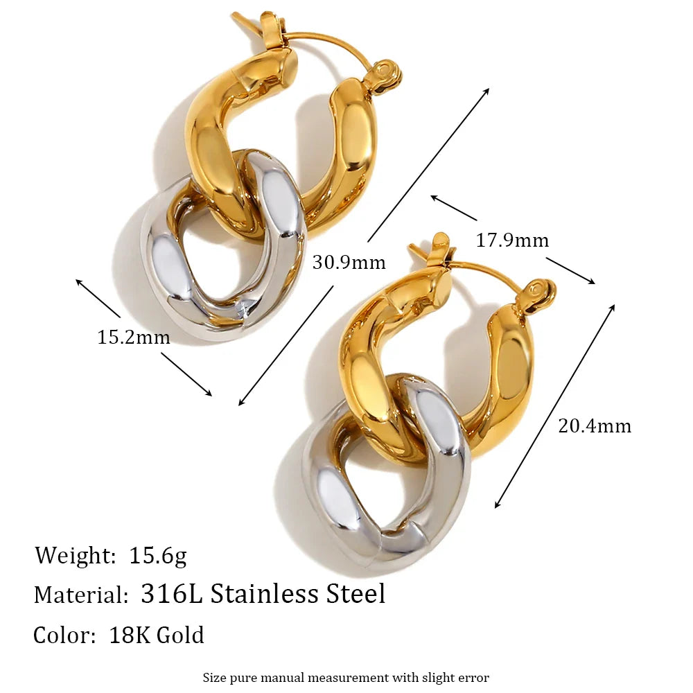 Harmony Dual-Tone Hoop Earrings